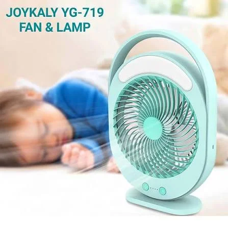 JOYKALY YG-719 Rechargeable Desk Fan with LED Lamp - Gulshan Enterprise
